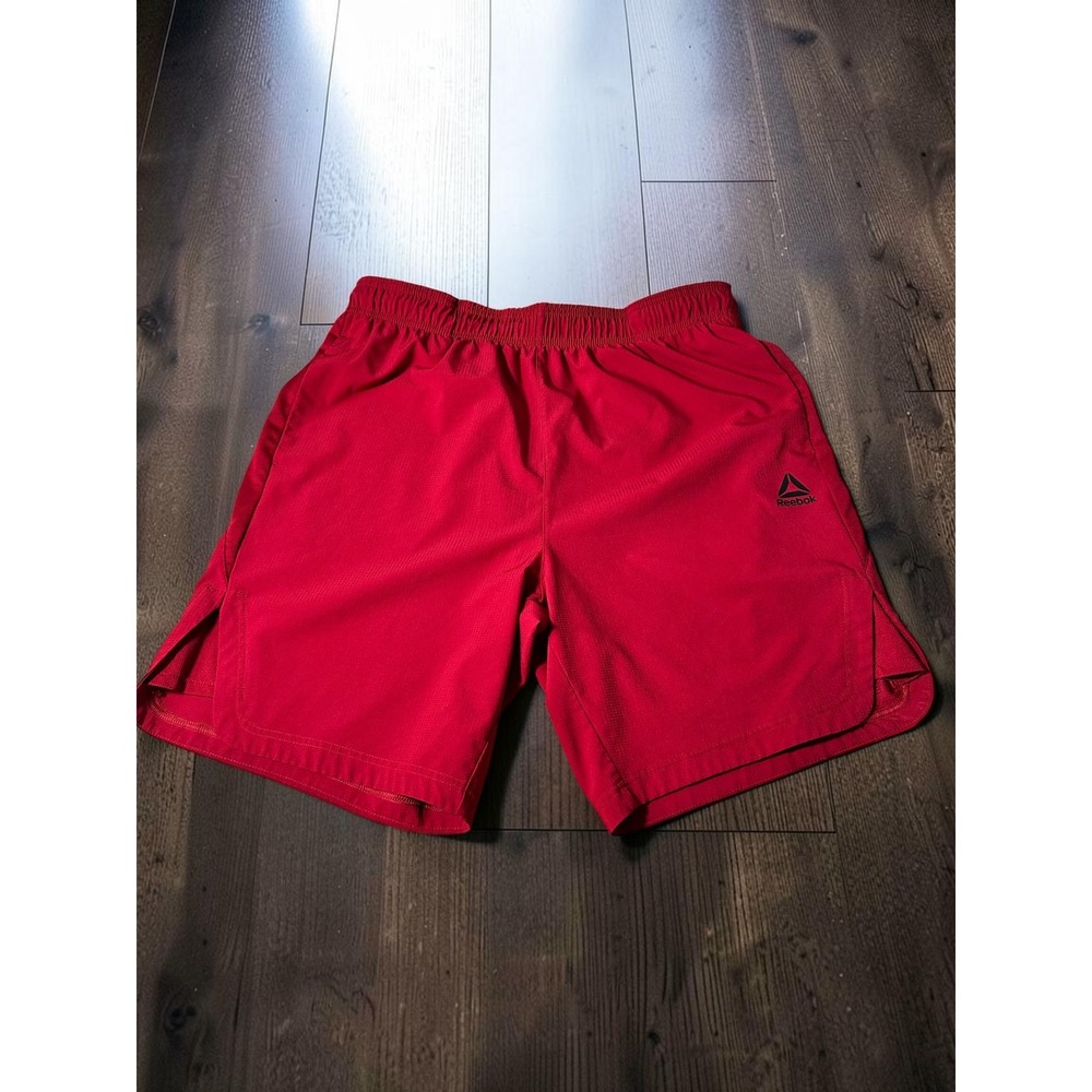 Reebok Athletic Shorts Mens XL Red Zipper Pocket Performance Gym Workout Active